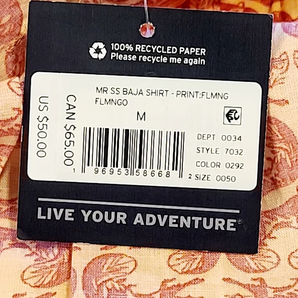 NWT - Eddie Bauer Mens Classic Short Sleeve Baja Shirt – Fox Print – Size M - Picture 10 of 16